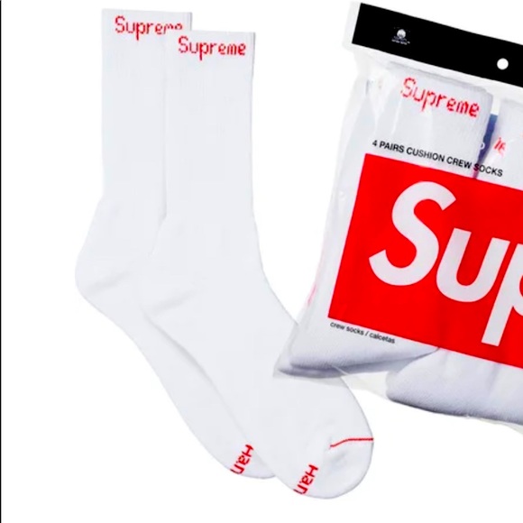 white supreme socks
